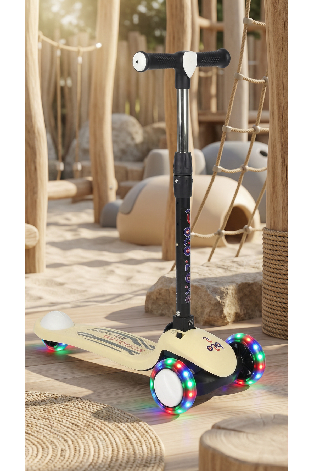 Kids Scooter with Light and Collapsible Brake System