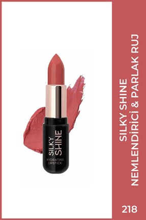 Golden Rose Silky Shine Hydrating Lipstick No:218 - Seramid ve Jojoba Yağlı N...