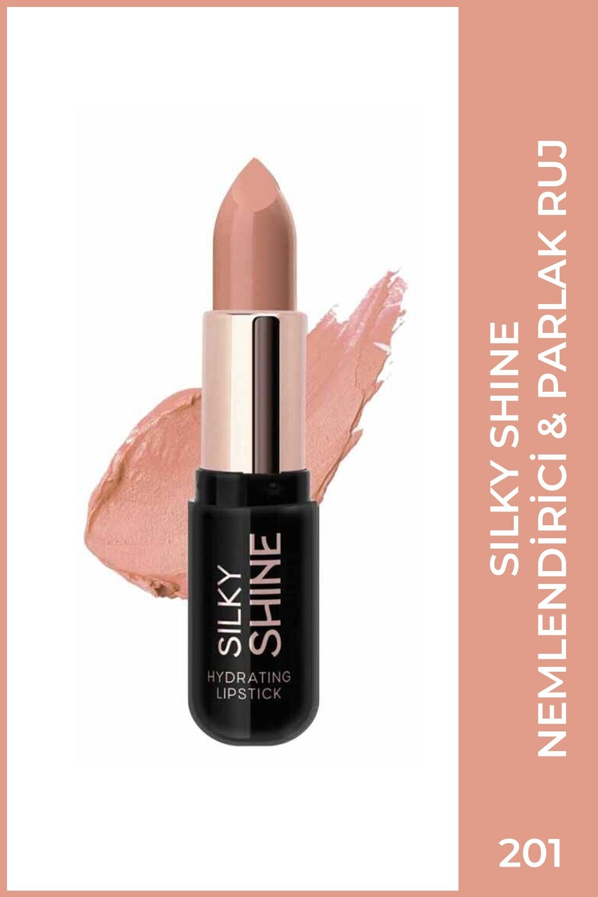 Golden Rose Silky Shine Hydrating Lipstick No:201 - Seramid ve Jojoba Yağlı Nemlendirici Ruj - Fiyatı, Yorumları