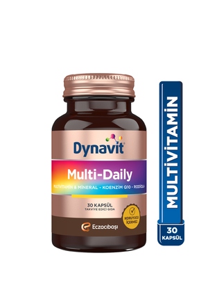 Dynavit MultiDaily 30 Kapsül-13 Vitamin,7 Mineral,Koenzim Q10,Rhodiola (Multi...