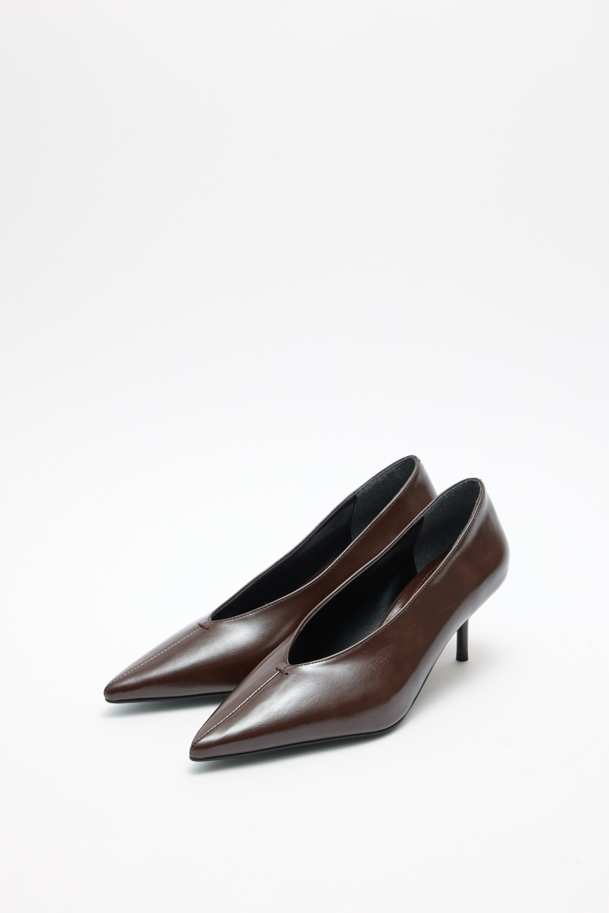 LUTVELIZADE  Topuklu 2603 - Sivri Burun Klasik Acı Kahve Kadın Topuklu - Görsel 3