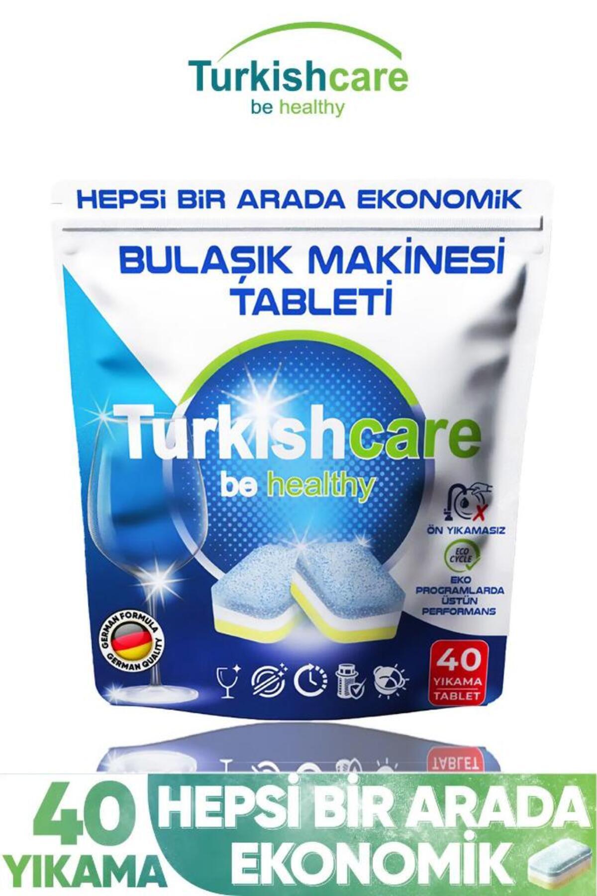 Turkishcare Hepsi Bir Arada Ekonomik 40 Yıkama Bulaşık Deterjanı Premium Tablet