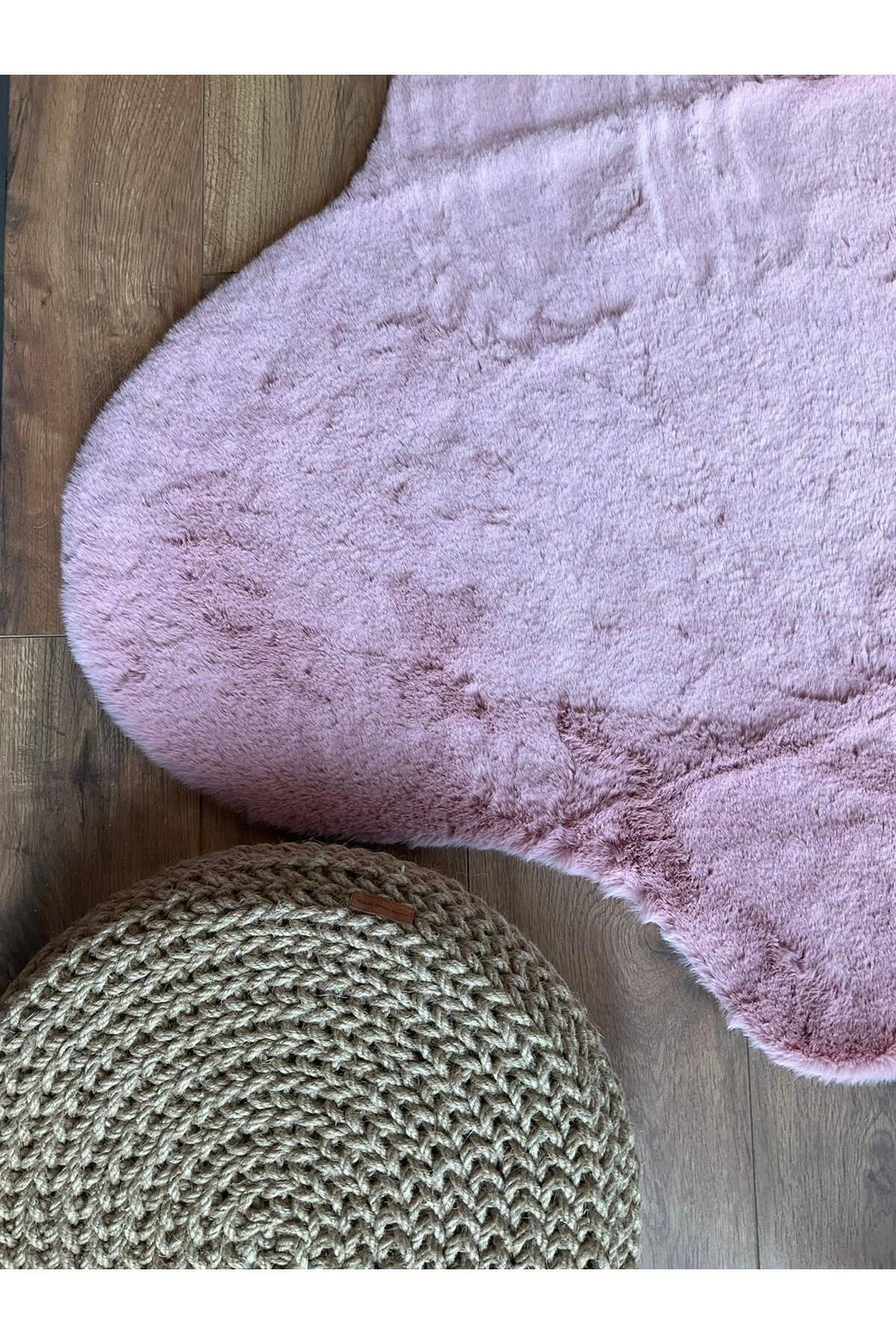 SARAZ HALI Tavşan Tüyü Post Peluş Ultra Yumuşak Post Puffy Pembe fotoğrafı 7 (önizleme)