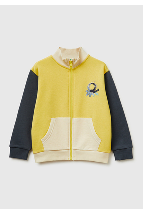United Colors of Benetton Erkek Çocuk Sarı Mix Logo Baskılı Cepli Fermuarlı D...