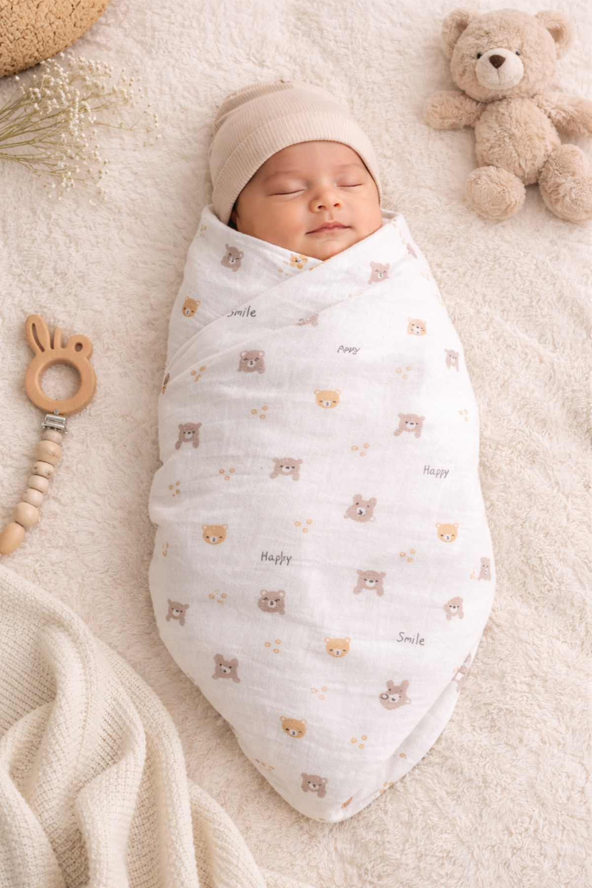 EIFIN Çok Amaçlı Müslin Örtü & Battaniye 3'lü Set %100 Pamuk Oeko-tex Sertifikalı Kutulu fotoğrafı 5 (önizleme)