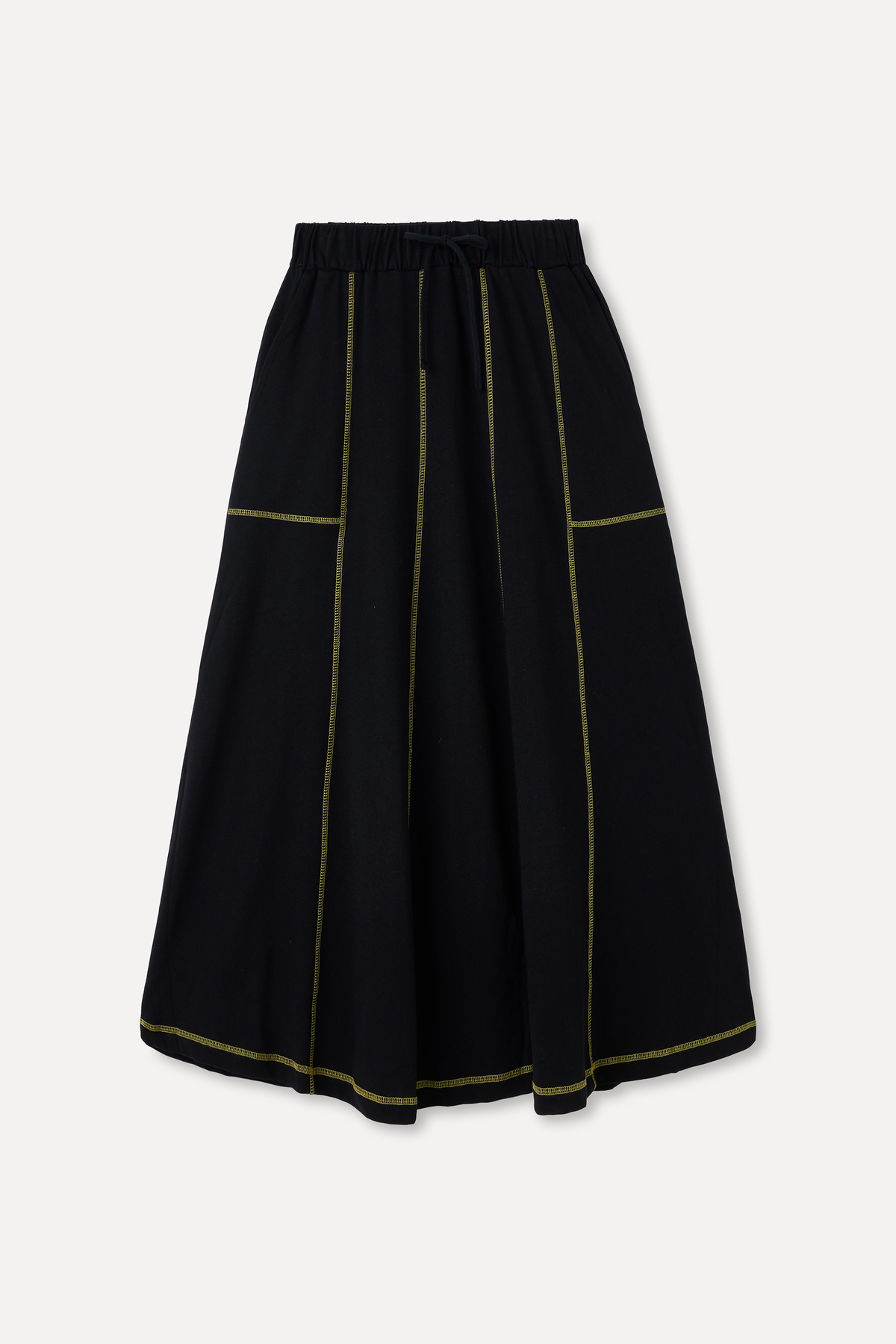 Mudo  DİKİŞ DETAYLI CEPLİ BELİ BAĞLAMALI MİDİ ETEK - Görsel 5