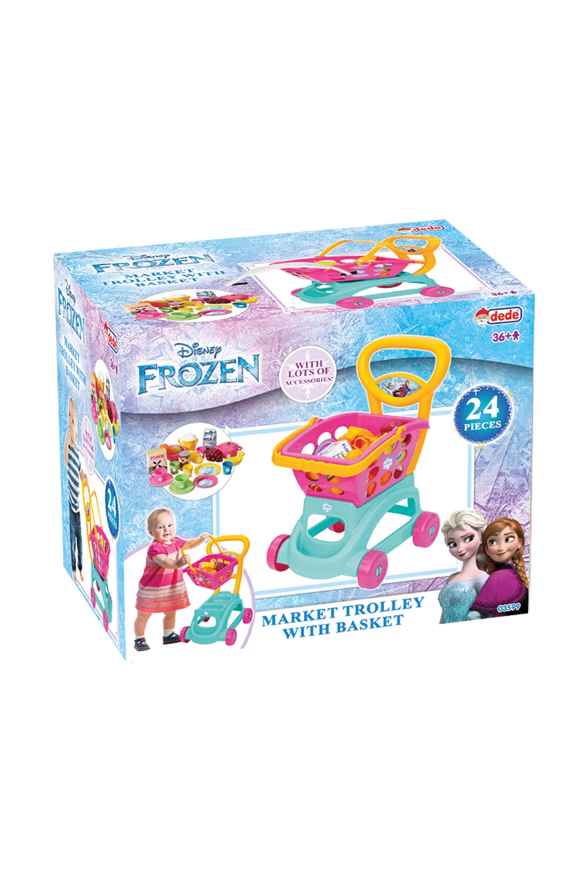 Dede Oyuncak Dede Frozen Sepetli Oyuncak Market Arabası 24 Parça Aksesuarlı fotoğrafı 5 (önizleme)