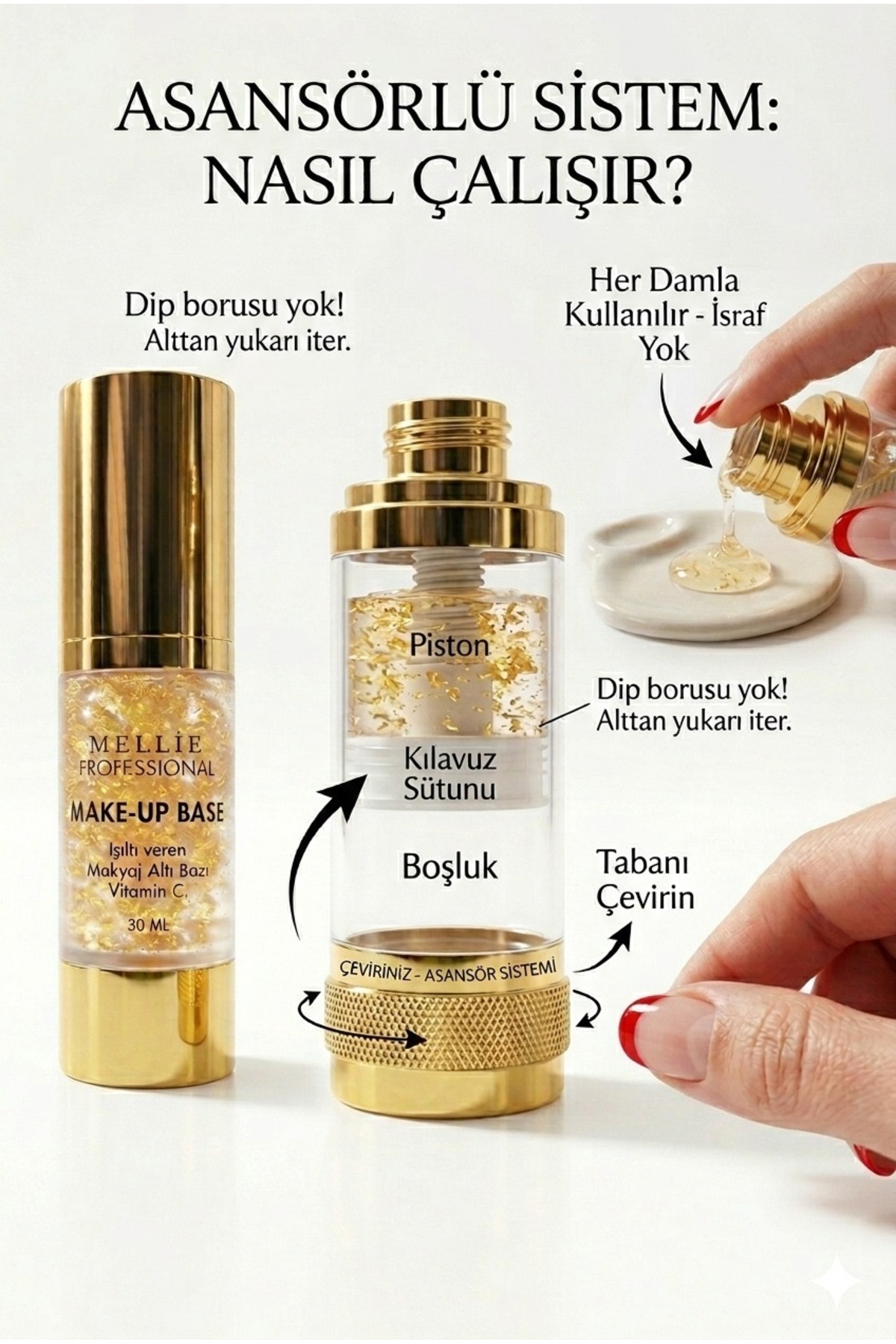 Işıltı Veren Makyaj Altı Bazı Özel Şişe 30 ml — طلایی 13800 — تصویر 6 از 6