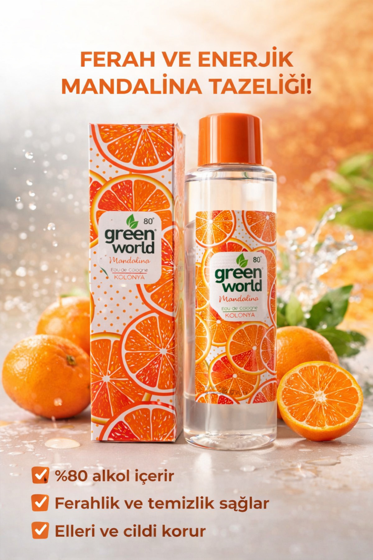 GreenWorld23 Green World Mandalina Eau de Kolonya 400 ml - Fiyatı