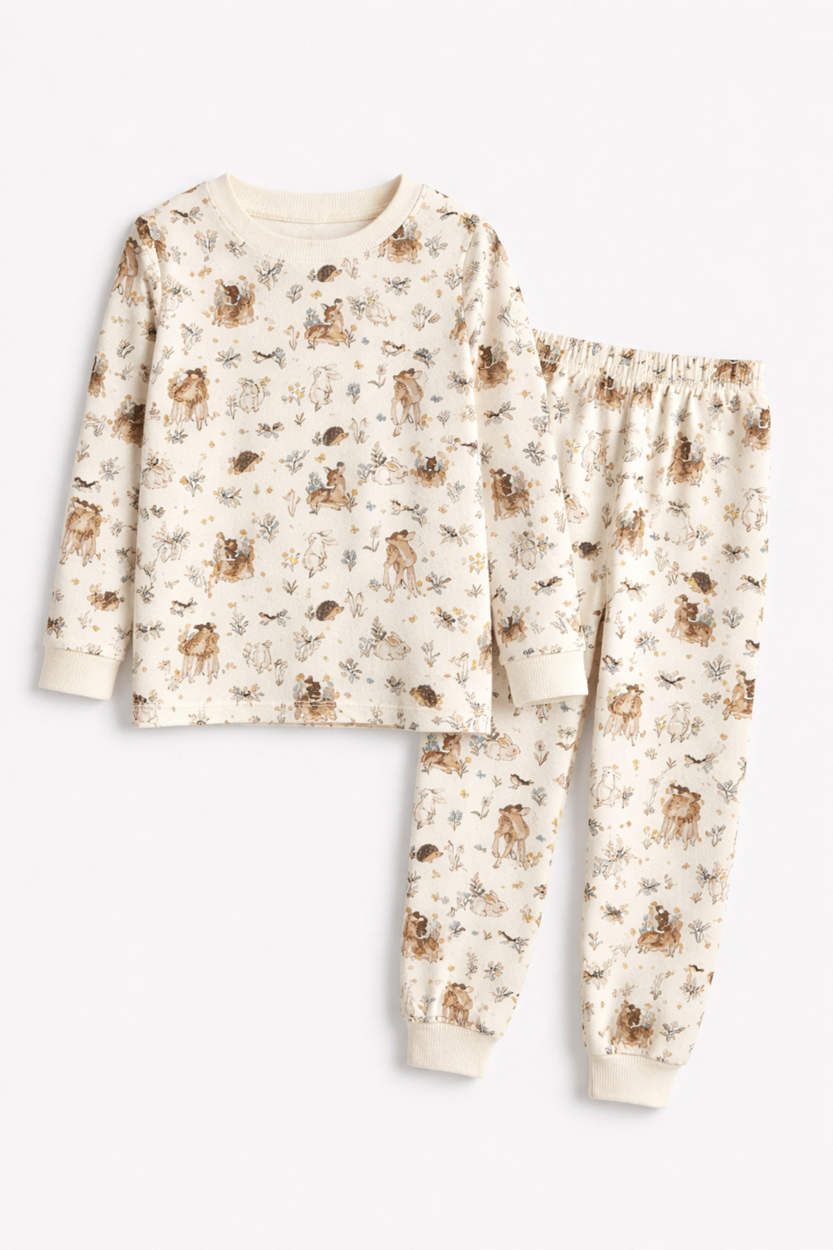 elmas kids Kız çocuk %100 pamuklu desenli pijama takımı fotoğrafı 2 (önizleme)