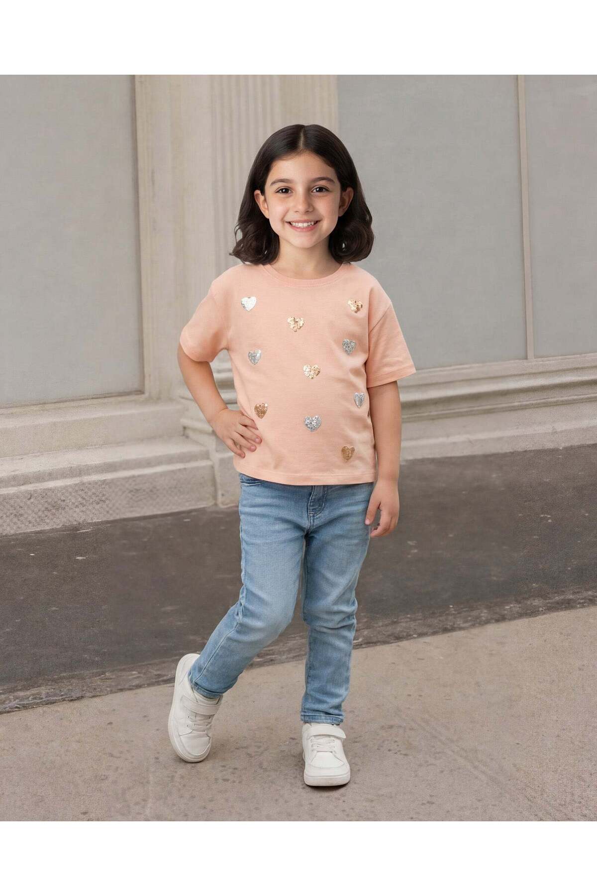 REDTAG Girls Pink Embellished T-Shirt