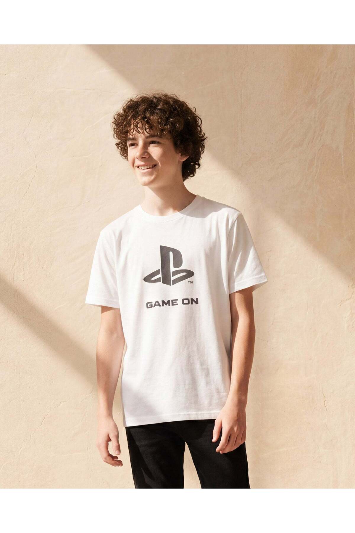REDTAG Senior Boys White Playstation Oversized T-Shirt