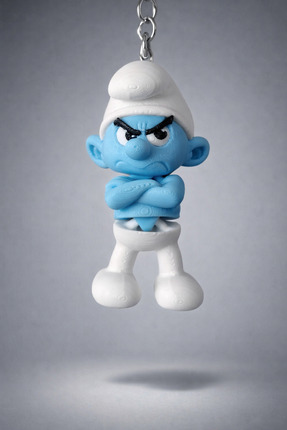 Moshu Design Şirinler Huysuz Şirin Grouchy Smurf Anahtarlık Figür Hobi Çanta ...
