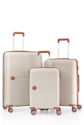 ÇÇS 5239 POLİPROPİLEN KIRILMAZ 3 LÜ SET VALİZ BÜYÜK ORTA KABİN