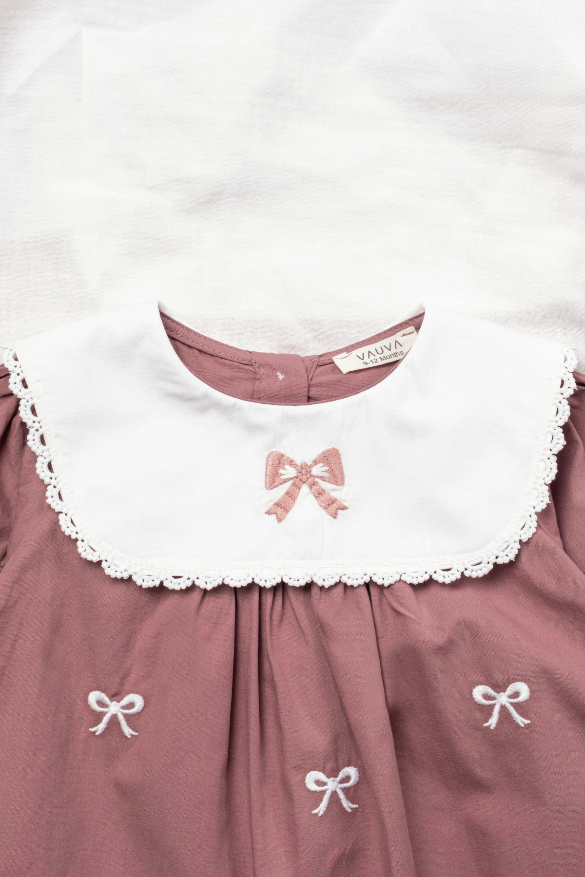 Vauva Nakışlı Elbise Bebek Çocuk Nakışlı Yaka Detaylı Bayramlık Elbise fotoğrafı 4 (önizleme)