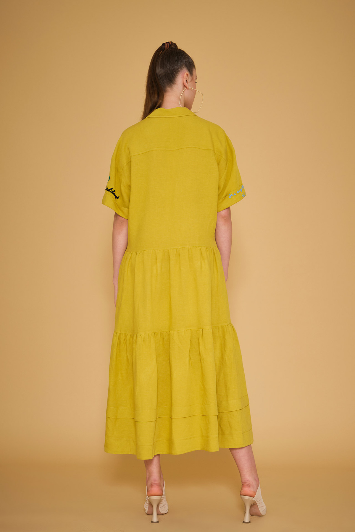 VERDA  Yazı İşlemeli Uzun Elbise - Görsel 2