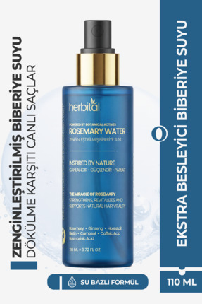 Herbital Biberiye Suyu | Yoğun Aktif Ekstraktlı | Hızlı Saç Uzatma – Biotin, ...