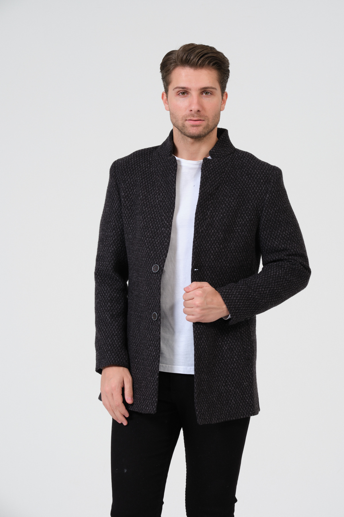 VALUE FASHION  Erkek Slim Fit Kaşe Kaban, Ceket, Mont - Görsel 5