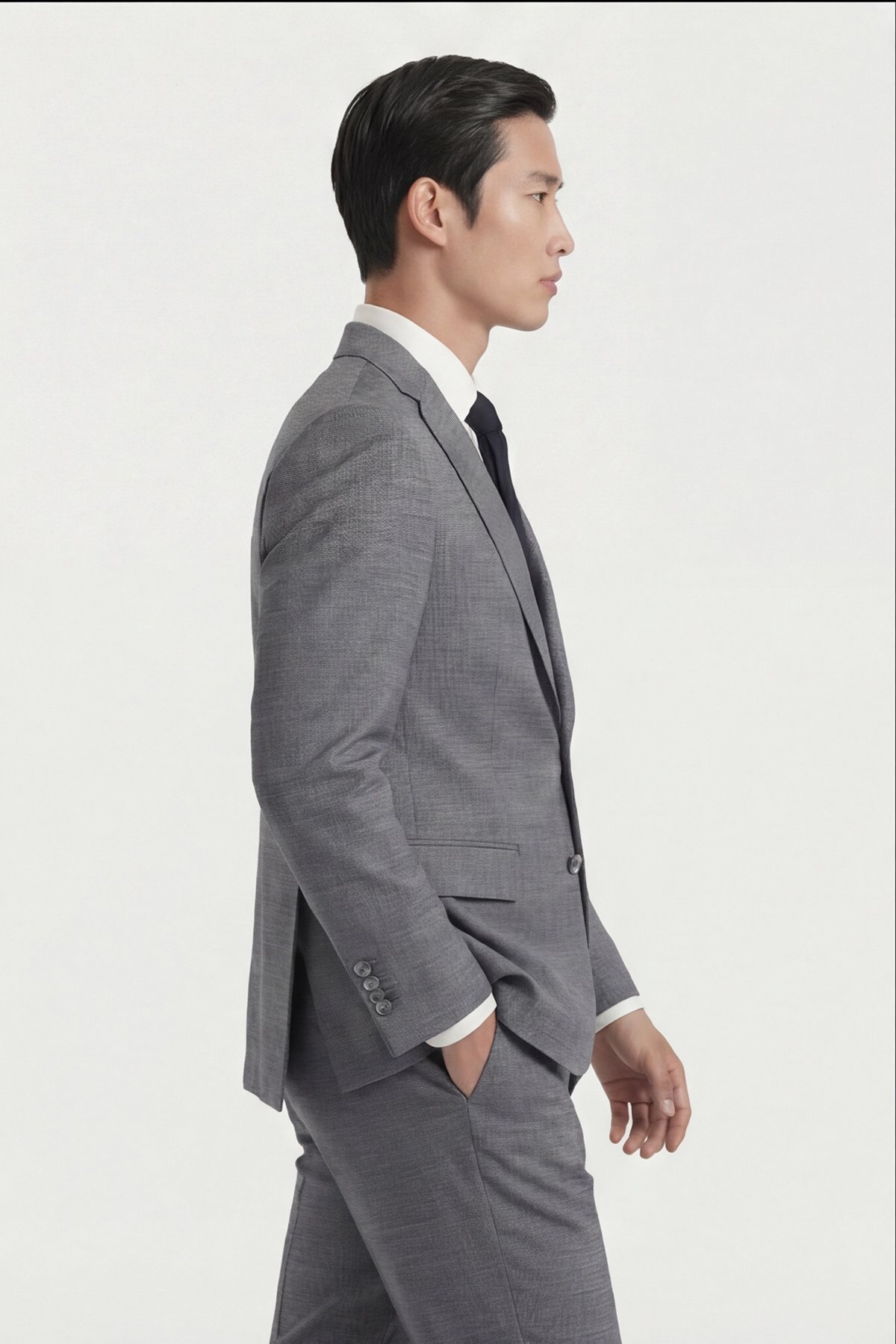 Giotelli  Erkek Viskon Karışımlı 5 Drop Klasik Antrasit Takım Elbise - Görsel 3