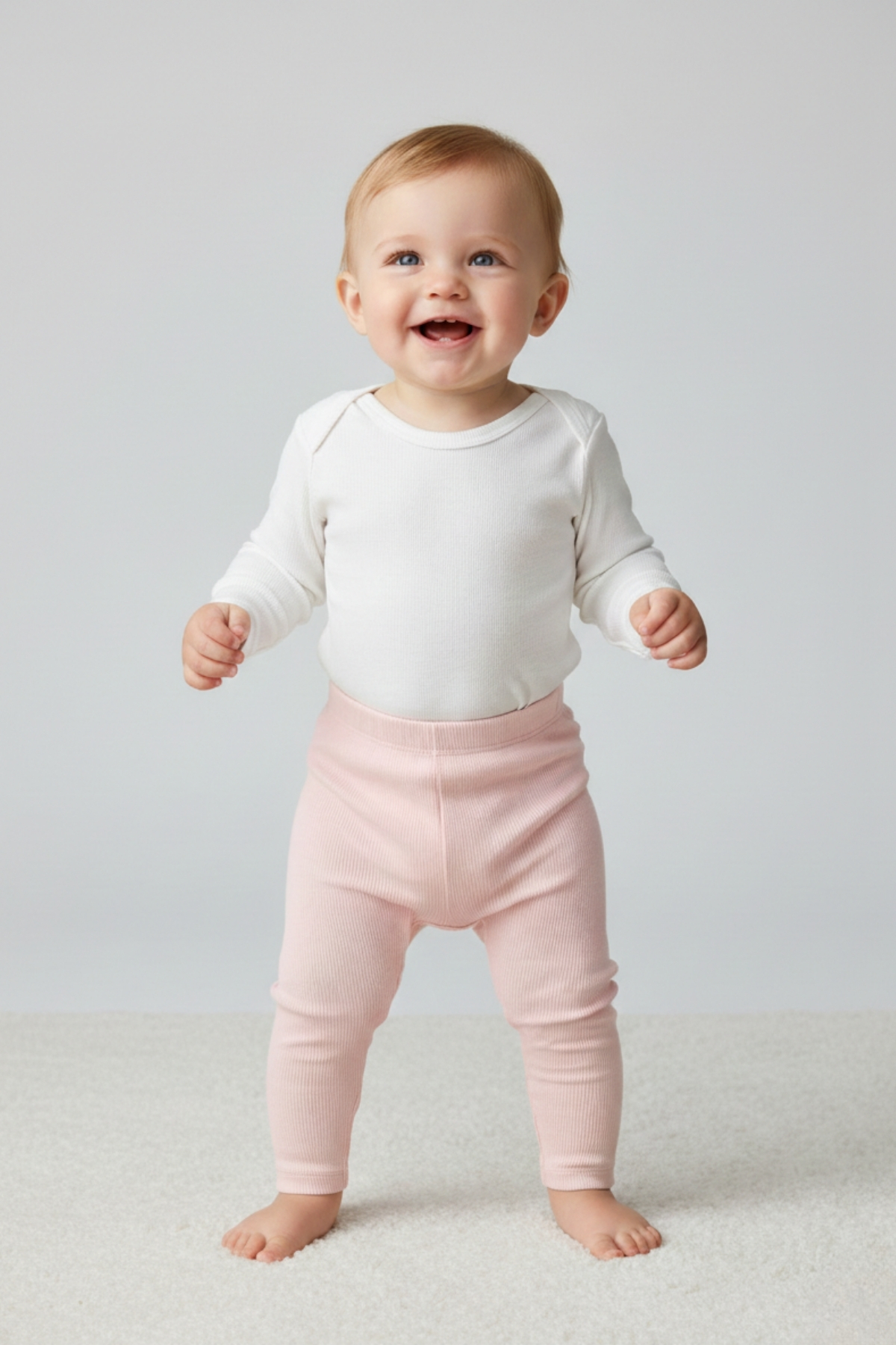 lilico Kız Çocuk Bebek Tayt - 4'lü Set Düz Basic Likralı Mevsimlik Uzun Tayt Pembe Bej Beyaz Fuşya fotoğrafı 2 (önizleme)