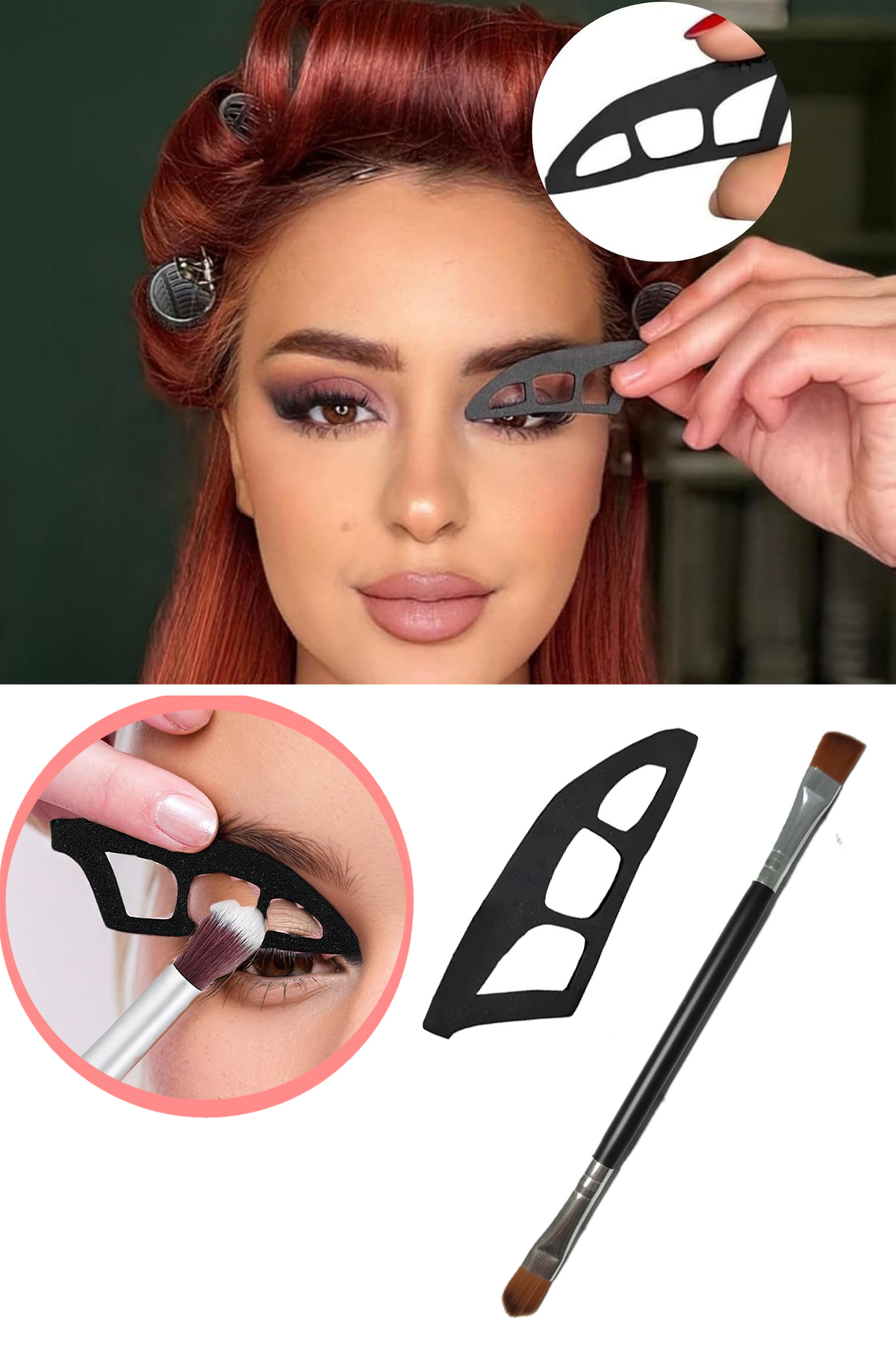 Göz Makyaj Asistanı Profesyonel Özel Far Fırçası Eyeliner Göz Farı Araçları, Göz Makyaj Şablonu — GÖZSET01