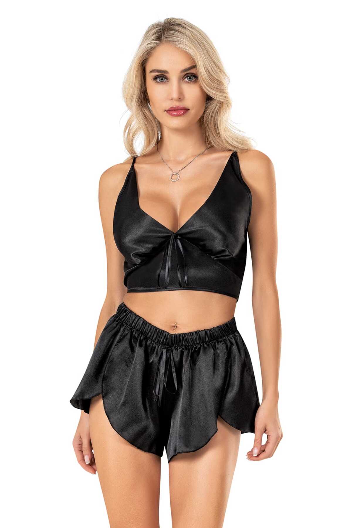 B&S BELVİA SECRET ŞORTLU SATEN GECELİK