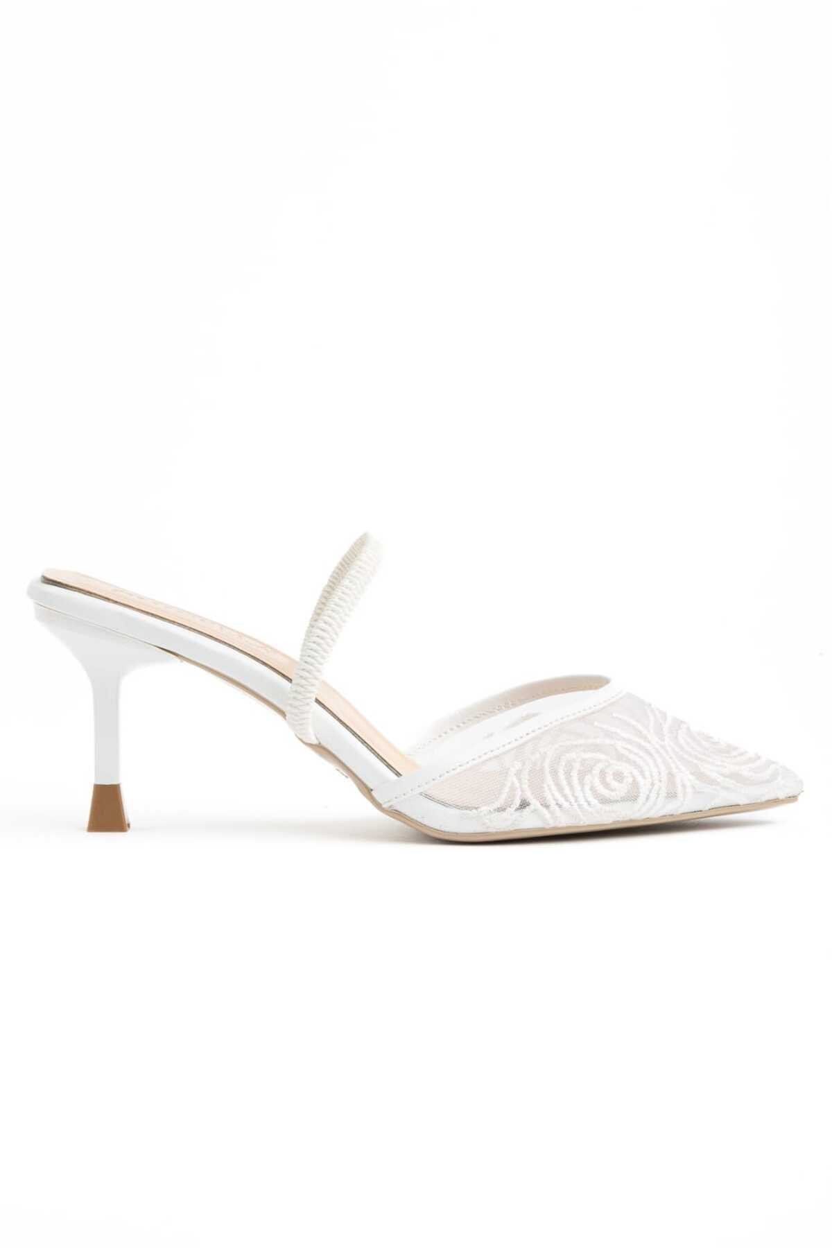 Sevilla Women's High Heels with White Lace Detail