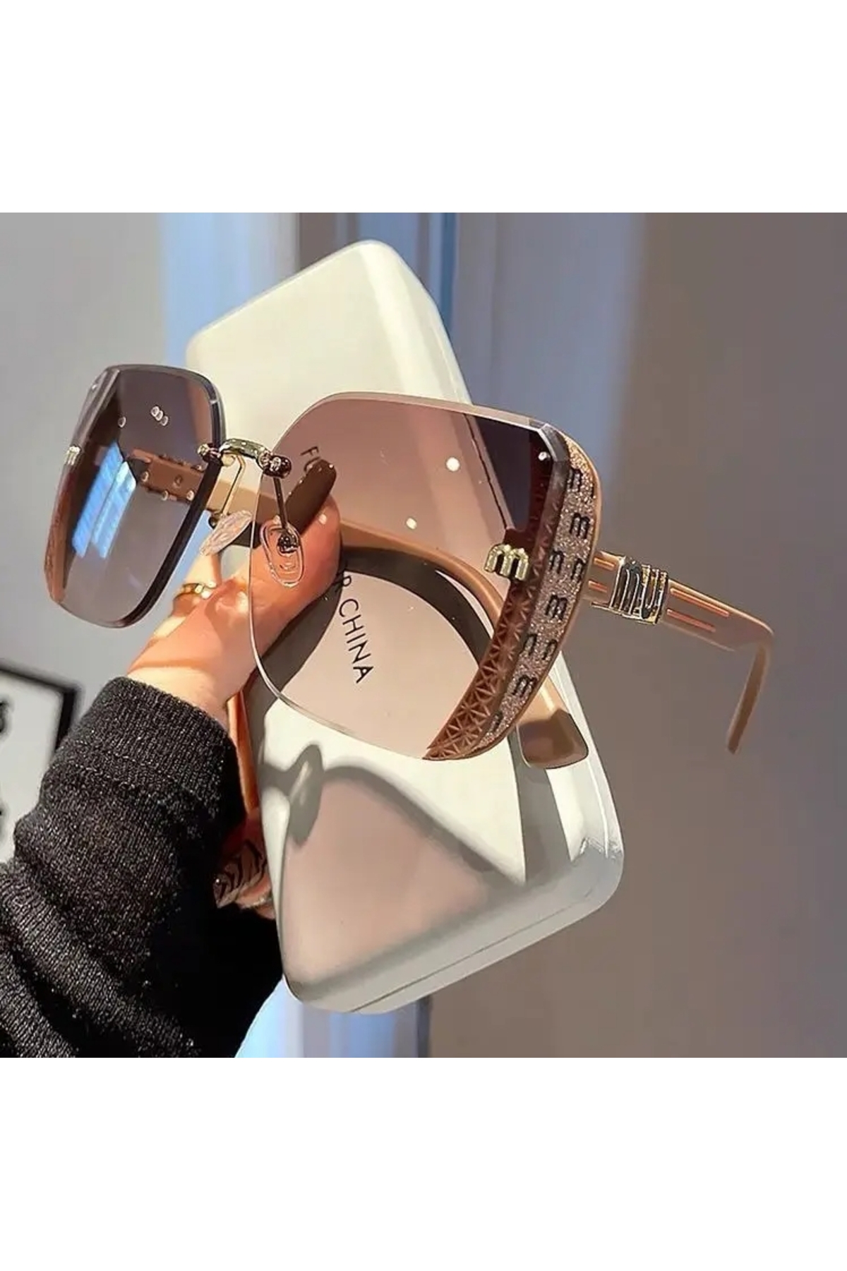 Choice Brown Fashion Oversized Square Sunglasses Women 2025 Luxury Brand Sun ...