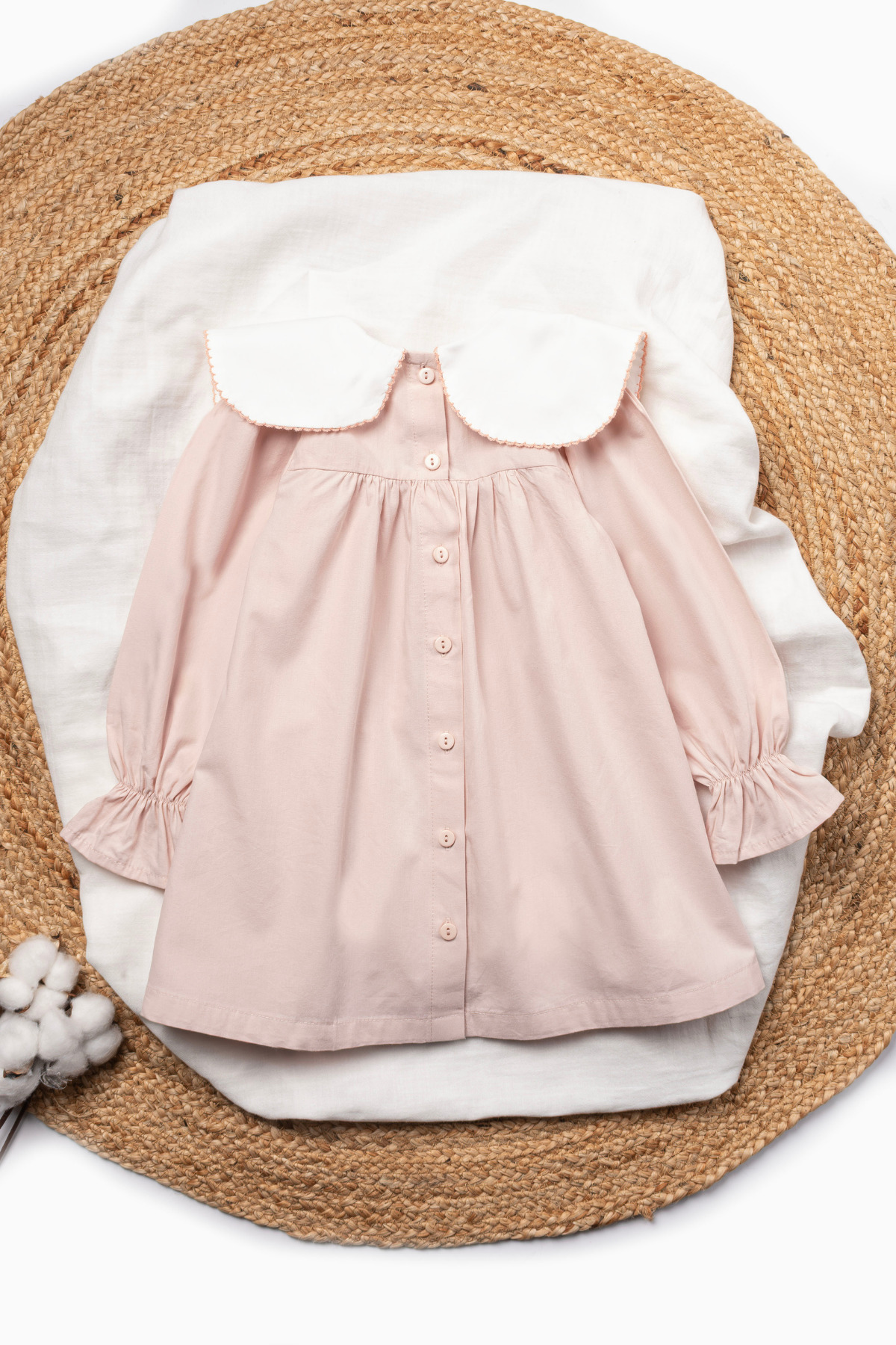 Vauva Nakışlı Elbise Kız Çocuk Yakalı Nakış Detaylı Bayramlık Elbise fotoğrafı 2 (önizleme)