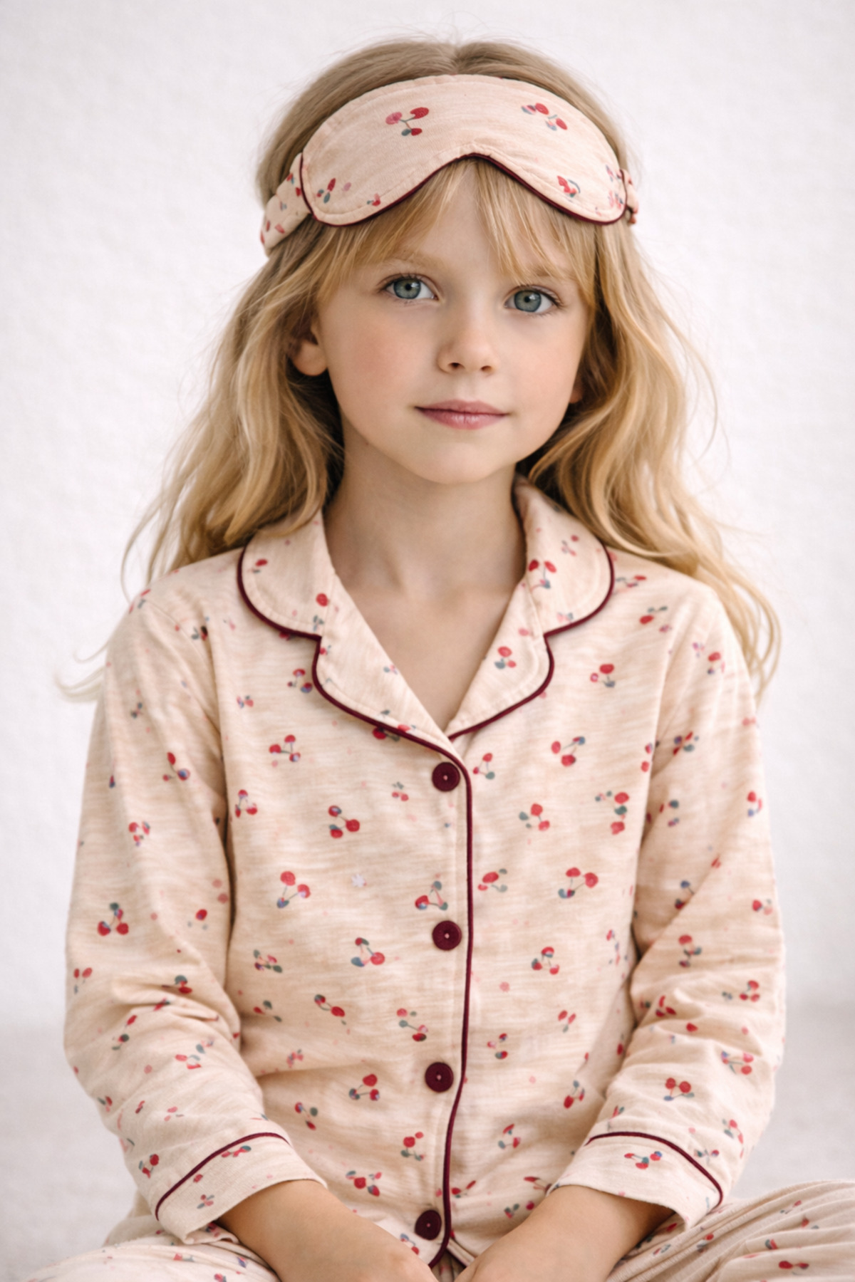 Beka Kids Desenli Uzun Kollu Önden Düğmeli Gömlek Yaka Kız Çocuk Pijama Takımı fotoğrafı 4 (önizleme)