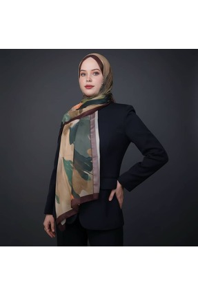 TAMA Sütkahve Desenli Şal