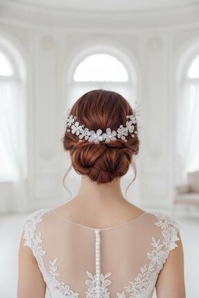 Runkli Adams Çiçekli Gelin Tokası Gelin Tacı