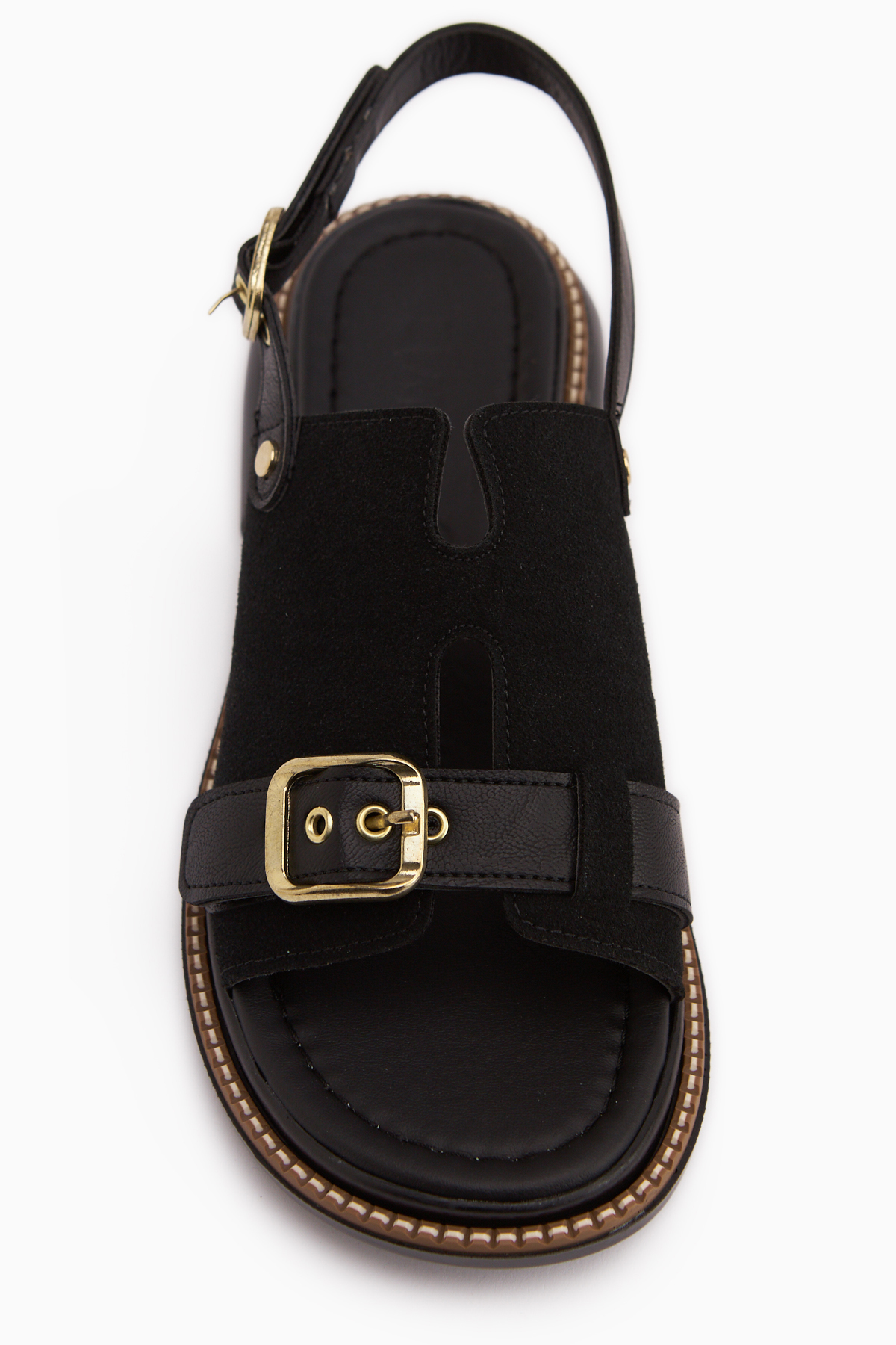 Limoya  Neveen Siyah Süet Tokalı Kadın Sandalet - Görsel 4