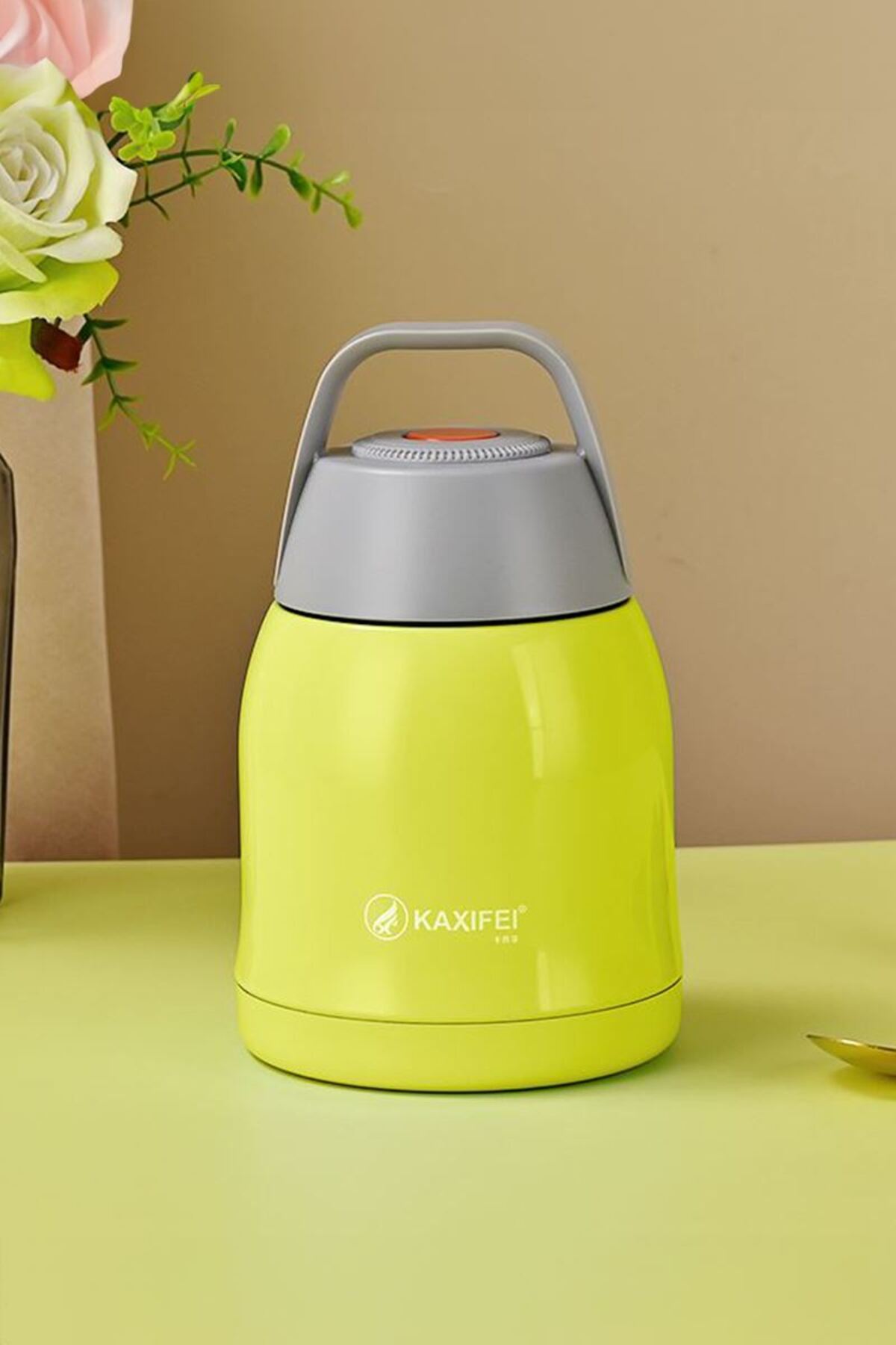 FeyzaDesign Yeşil Çelik 600 ml Vakumlu Yemek Saklama Termosu Bebek Mama Sefertası fotoğrafı 2 (önizleme)