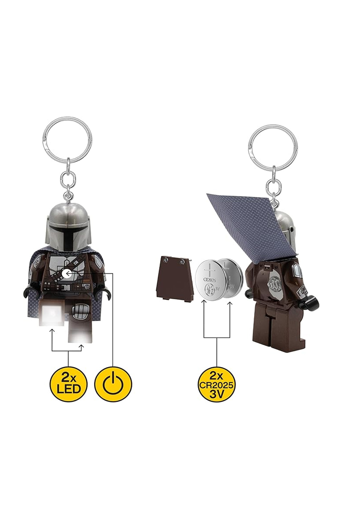 STAR WARS プレミアムLED台座付　クリスタルコレクションVol1 LEGO KE187H Star Wars The Mandolarian LED Işıklı Anahtarlık 7,6 cm