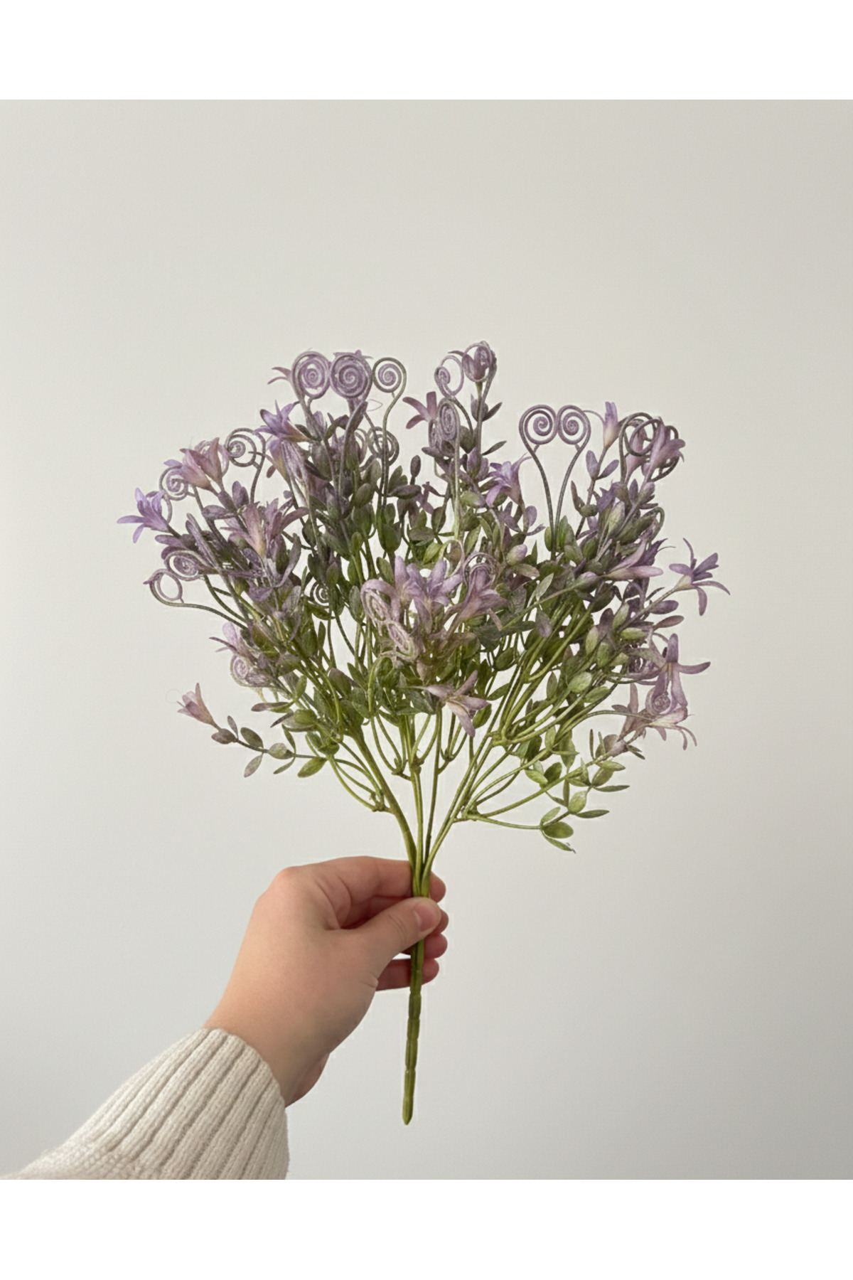 Artificial Curved Purple Greenery Branch Home Decoration Suggestion 35 Cm