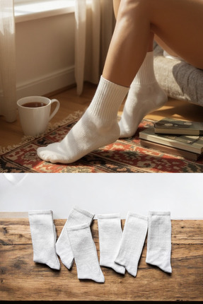 KAYS 6'lı Kadın Siyah Spor Tenis Çorap