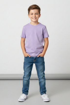 Windy Island Erkek Çocuk Bisiklet Yaka %100 Pamuk Basic Kısa Kollu T-shirt