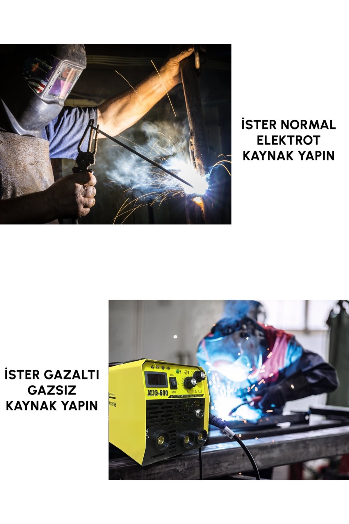 bodun PH257 Dijital Welding MIG600 3 Fonksiyonlu Gazsız Gaz Altı