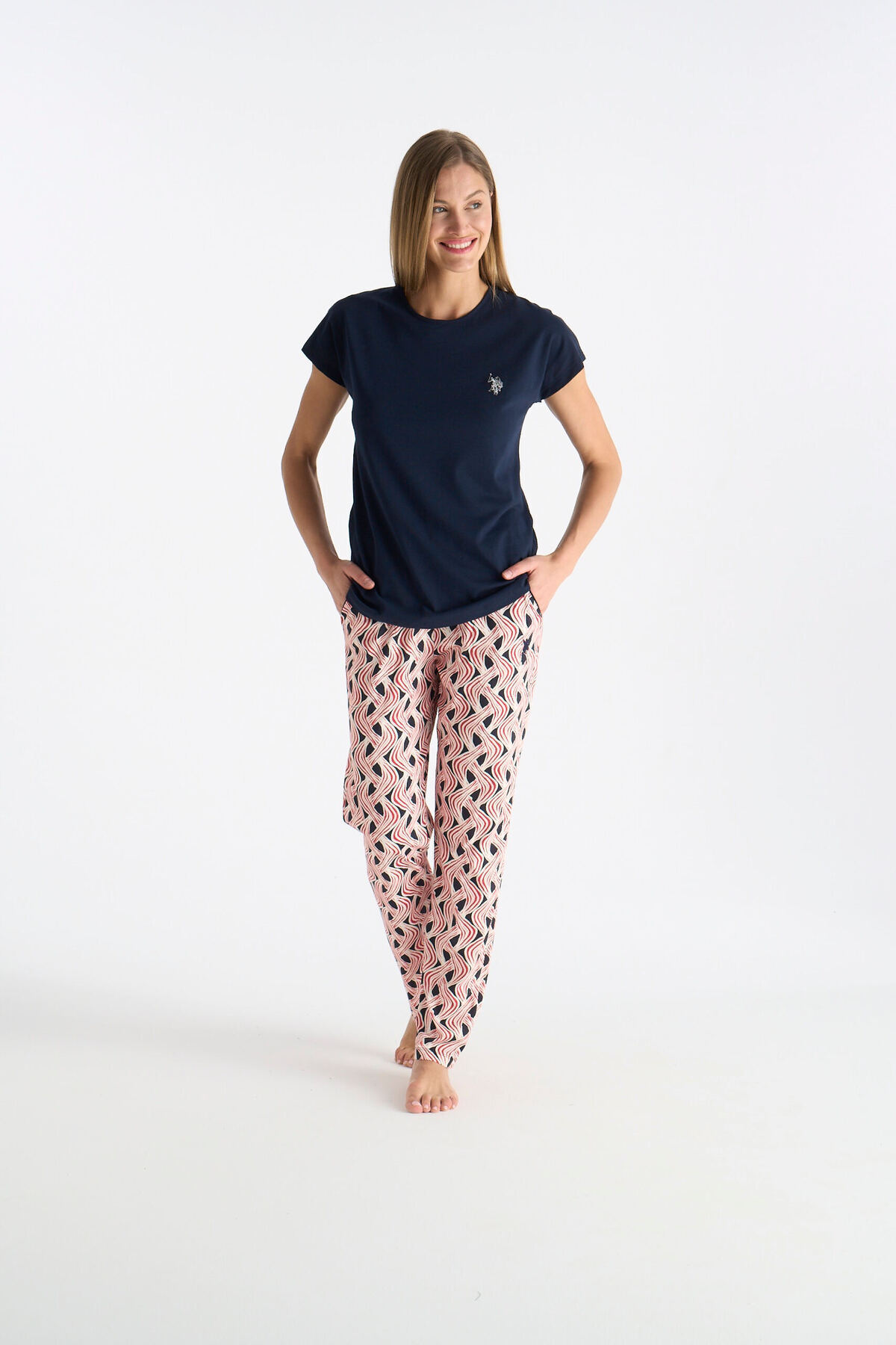 U.S. Polo Assn. 26Y Women's Navy Blue Pajama Set