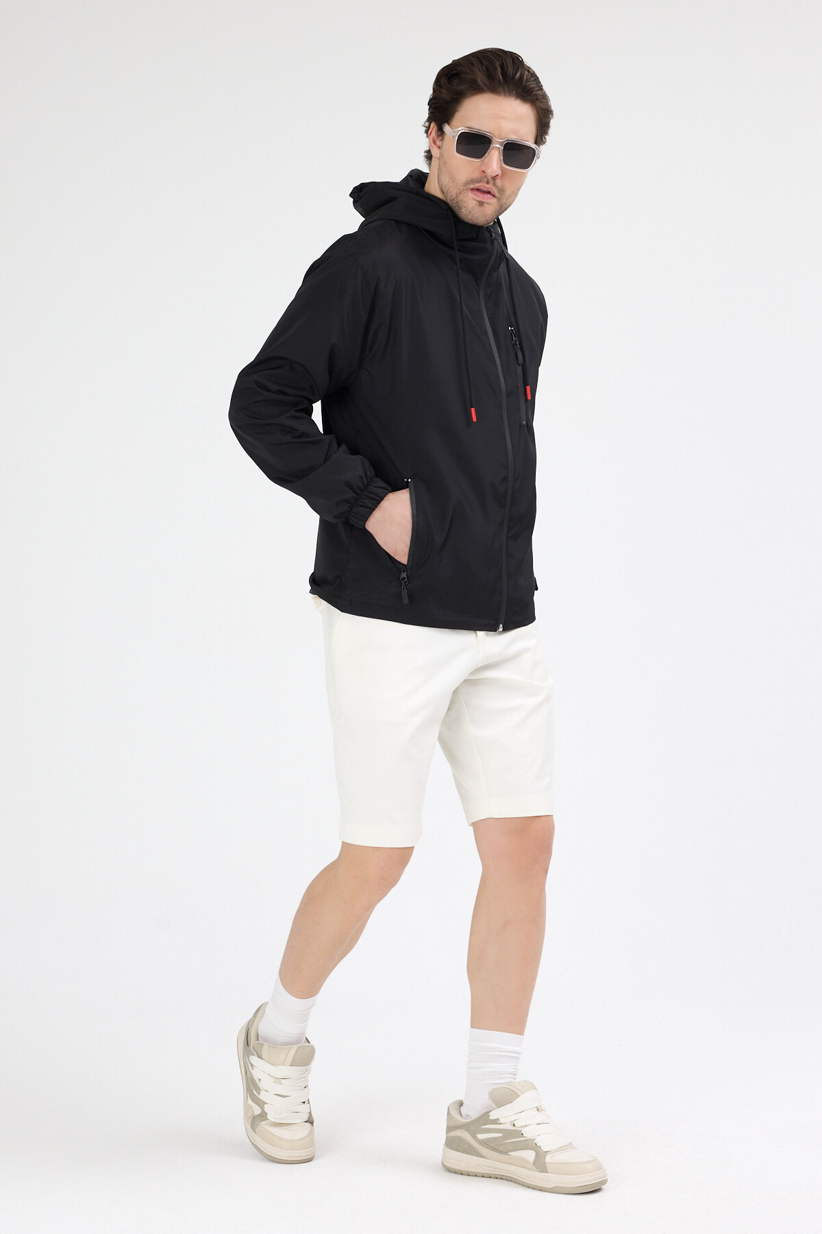 Tonny Black  Erkek Siyah 3 Cepli Rüzgar Ve Yağmura Dayanıklı Normal Kalıp Yağmurluk - Görsel 6