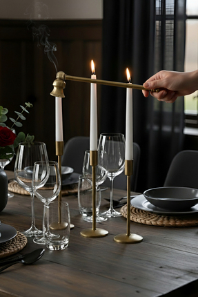 AA HomeLight Eskitme Pirinç Rengi Mum Söndürücü Dekoratif Şık