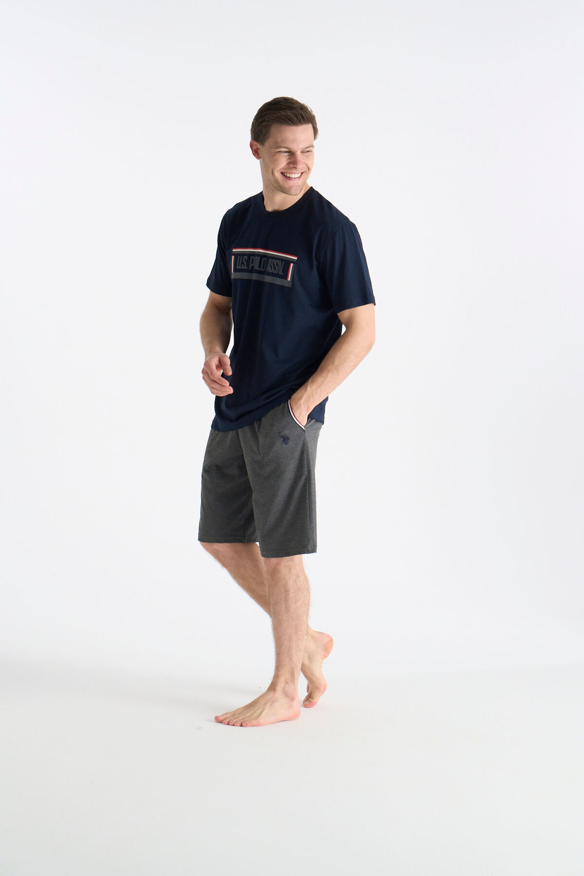 ست پیژامه و لباس خواب مردانه یقه پلو | یو اس پولو U.S. Polo Assn. 19006 TR - تصویر 2