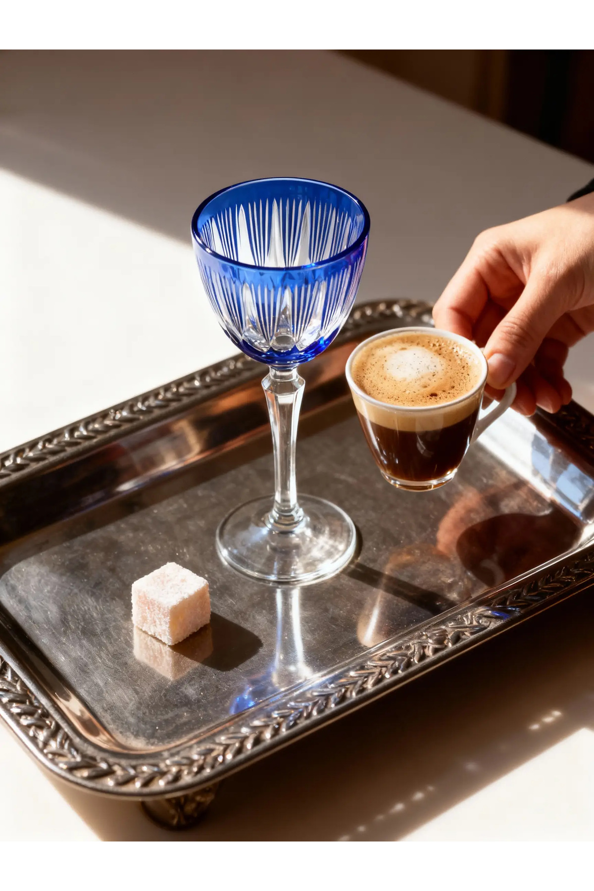 Margerie Grape Vintage Hand-Cut Crystal Glass 165cc | Coffee-Side Water & Sherbet Glass