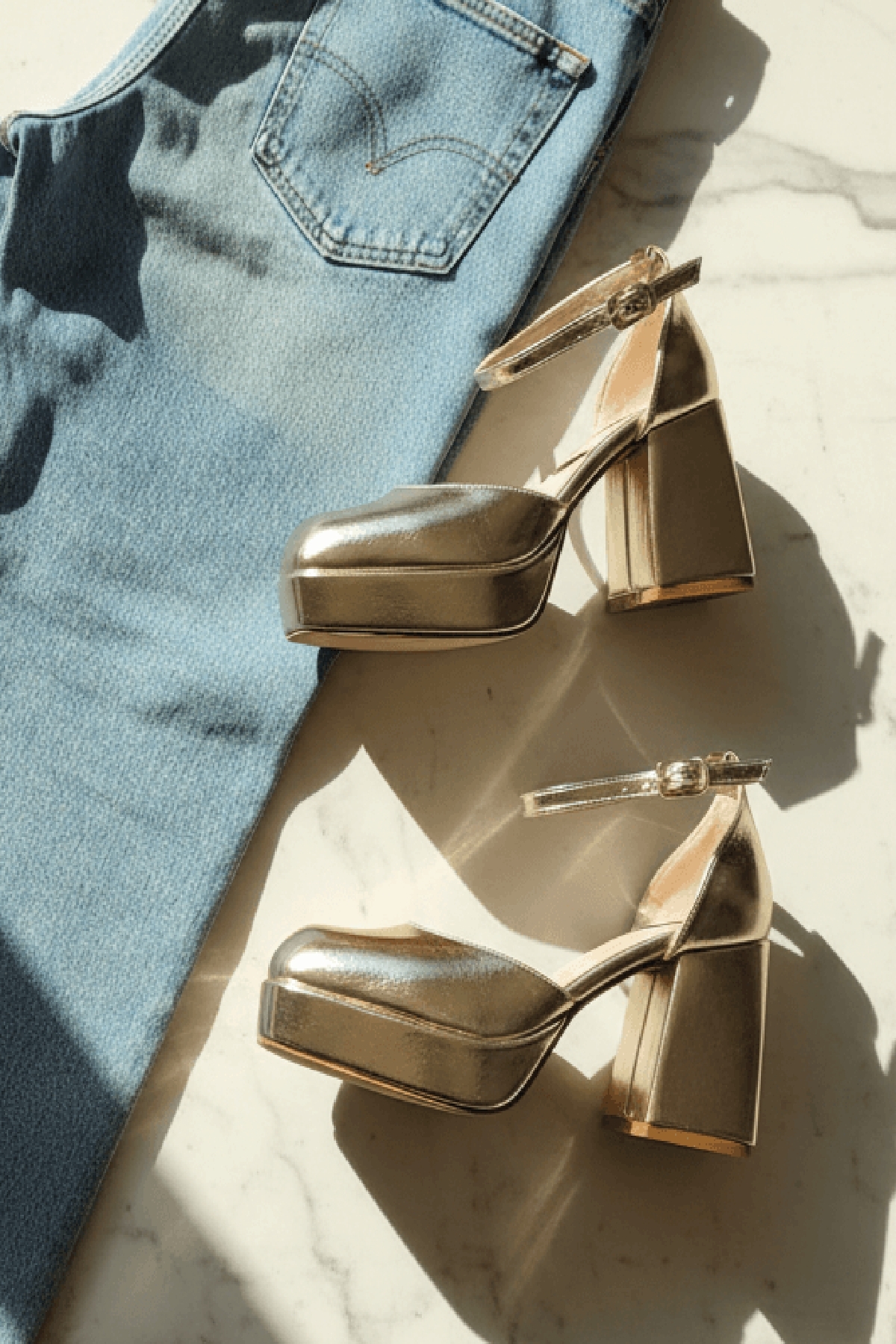 DURUNUN BUTİĞİ  Kiss Gold Platform ( 9 Cm Topuklu ) Günlük Topuklu Ayakkabı - Görsel 6