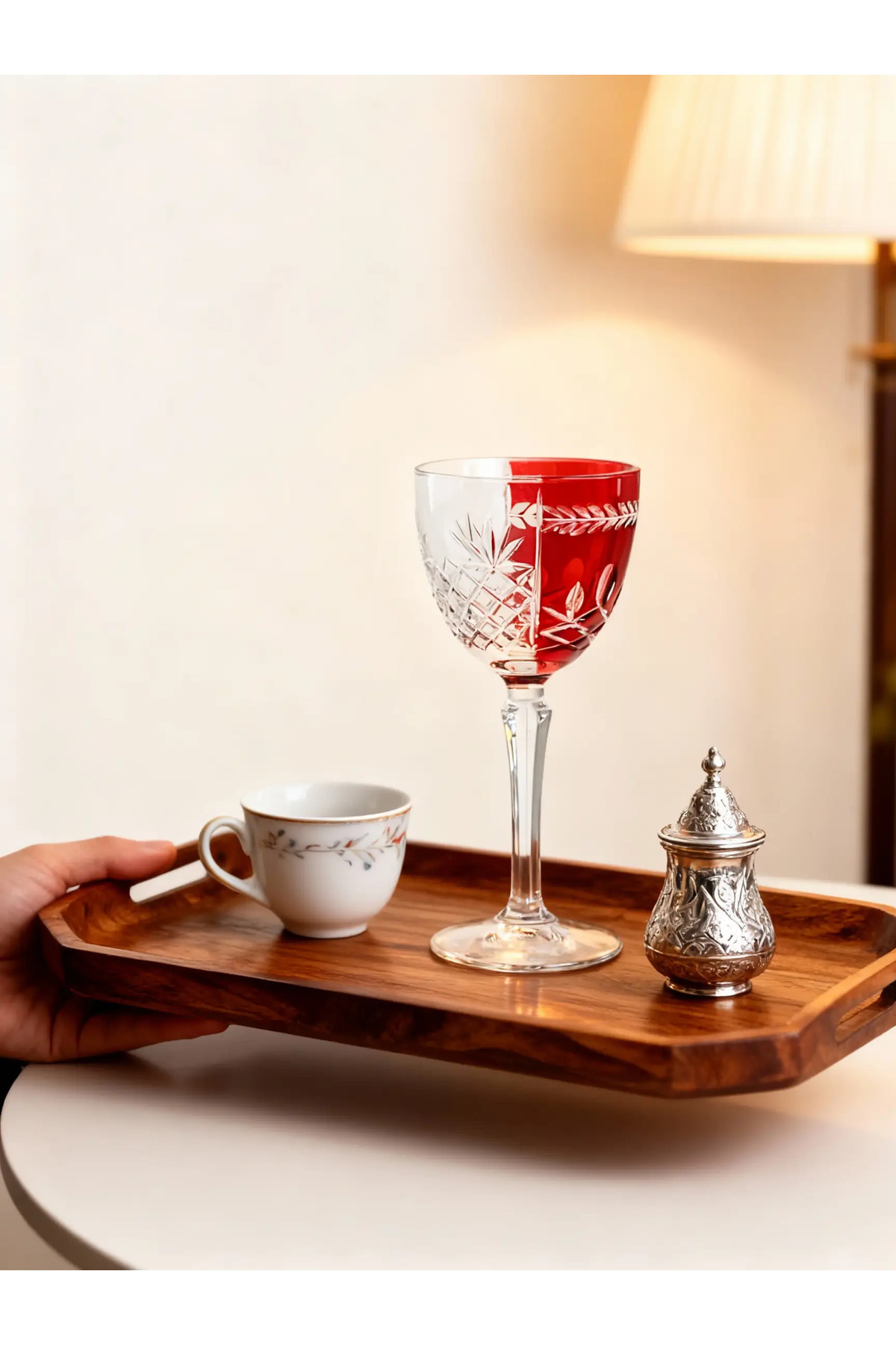 Margerie Aurel Hybrid Vintage Hand-Cut Antique Crystal Goblet 165cc | Coffee-Side Water