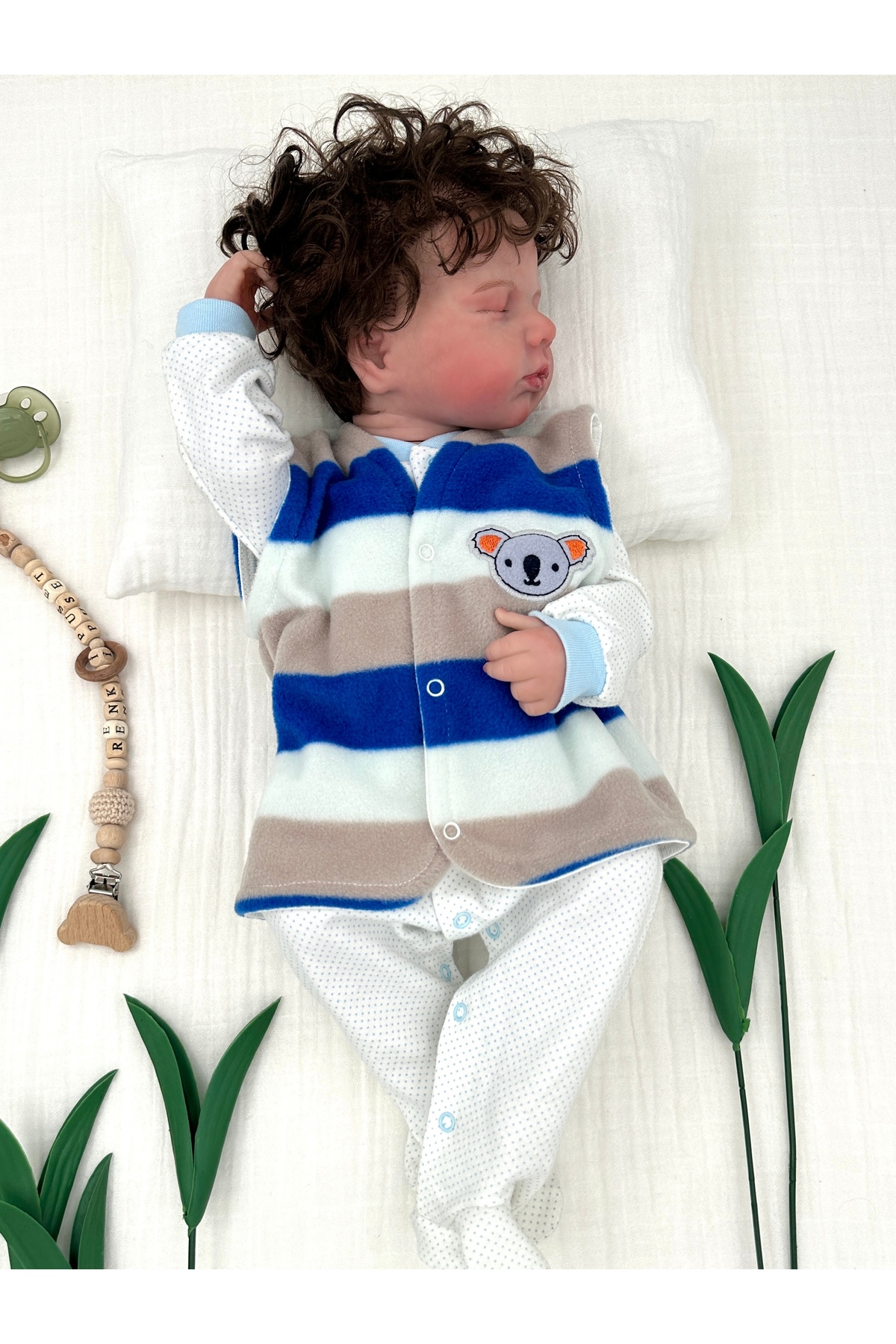 Renkli Puset Polar Bebek Yelek Koala Mavi fotoğrafı 2 (önizleme)