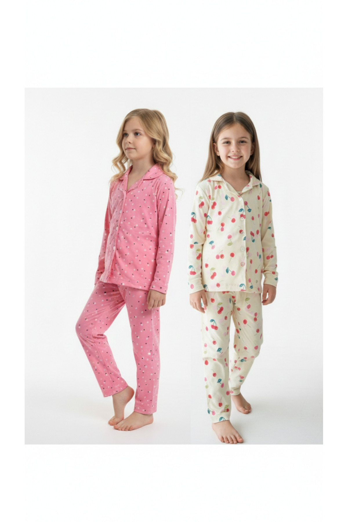 DANBİ Kız Çocuk 4,5,6,7,8,9,10,11 Yaş Mevsimlik Pijama Takımı 2'li Set fotoğrafı 3 (önizleme)