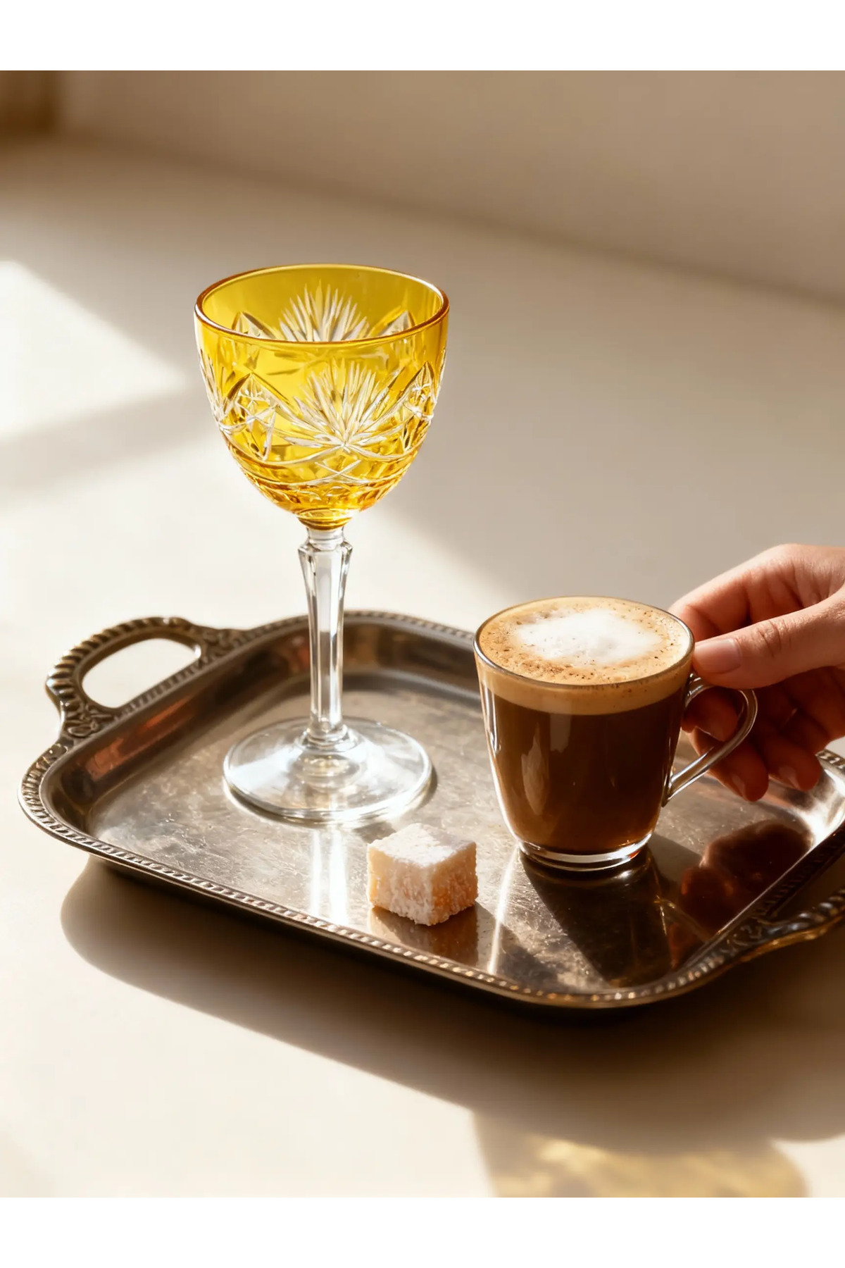 Margerie Vintage Hand-Cut Crystal Glass 165cc | Coffee-Side Water & Sherbet Glass