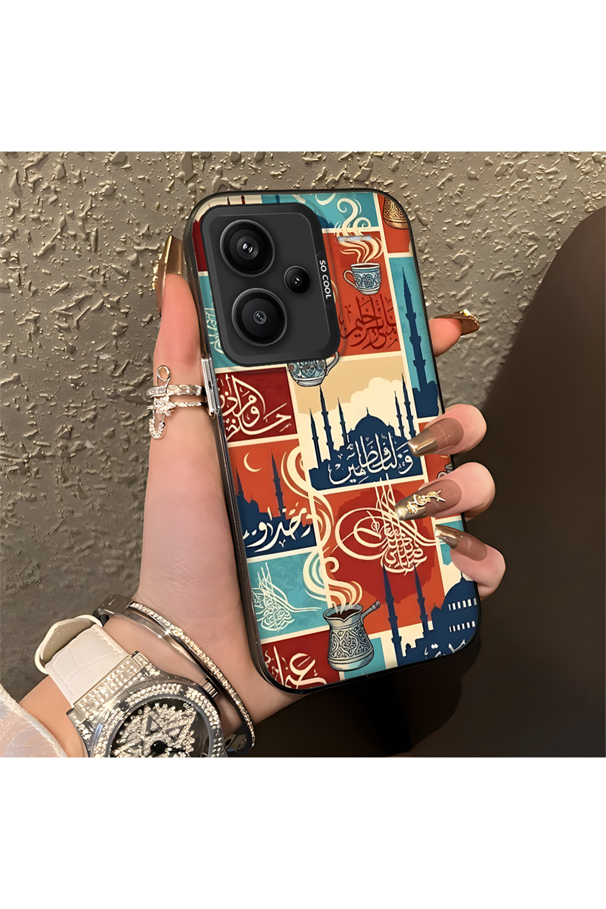Redmi Note 13 Pro Plus 5G Compatible Silicone Edge Hard Back Anti Fall Phone Case Traditional Culture